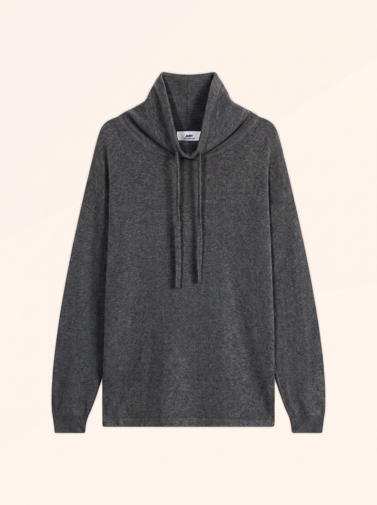 Maglione Collo Alto Coulisse Spacchi Laterali Melrose - Antracite Chiné - Donna