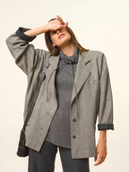 Maglione Collo Alto Coulisse Spacchi Laterali Melrose - Antracite Chiné - Donna