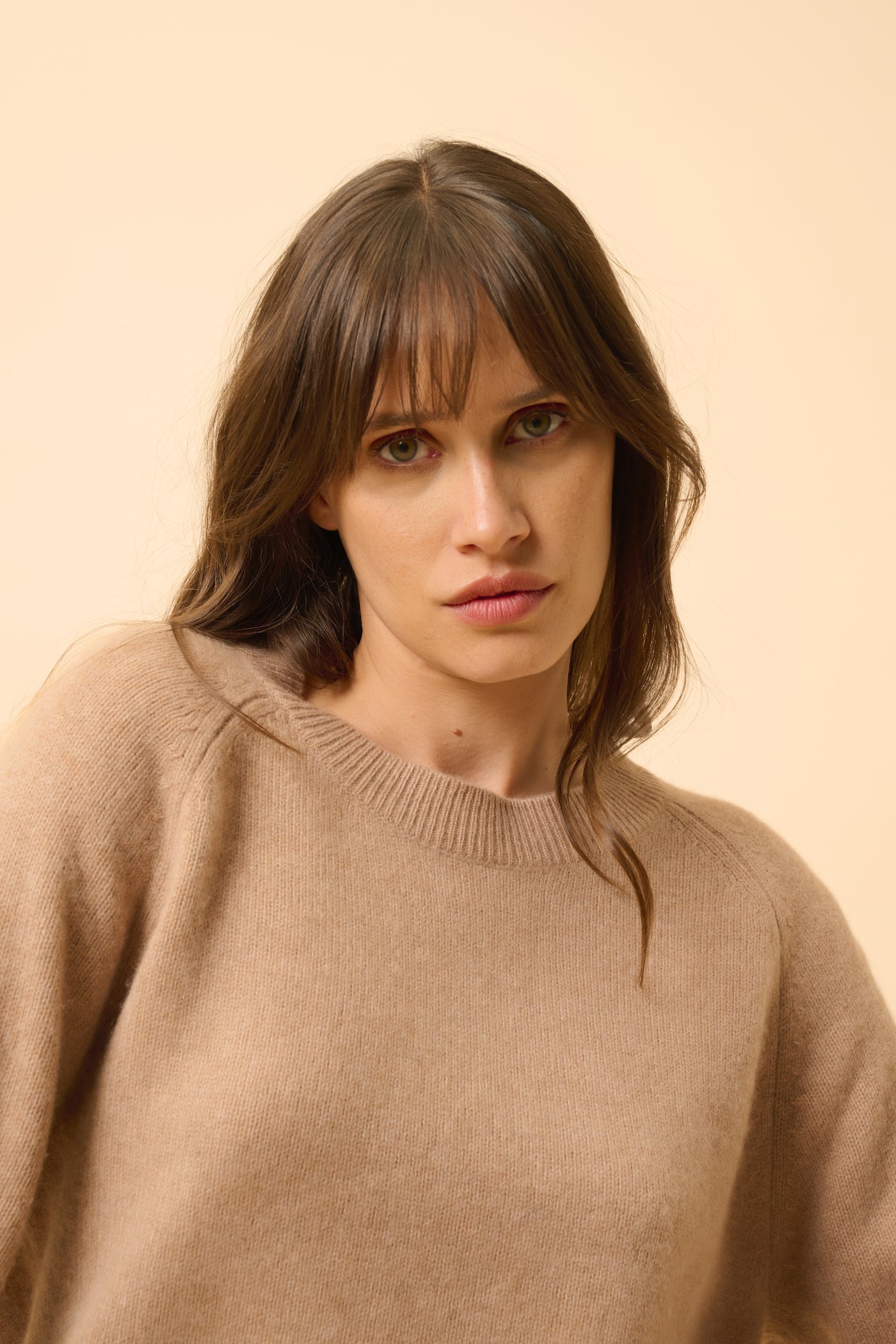 Just Cashmere - Jersey Cuello Redondo 4 Cabos - Kona - Camel Jaspeado