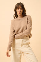 Just Cashmere - Pull Col Rond 4 Fils - Kona - Camel Chiné