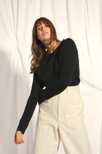 Jersey Cuello Redondo 4 Hilos - Kona - Negro