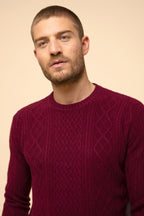 Pull Col Rond 4 Fils Thurid - Bordeaux