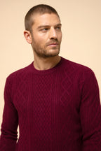 Pull Col Rond 4 Fils Thurid - Bordeaux