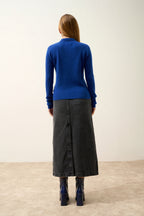 Long-Sleeve Zipped Collar Polo - Kristjan - Outremer