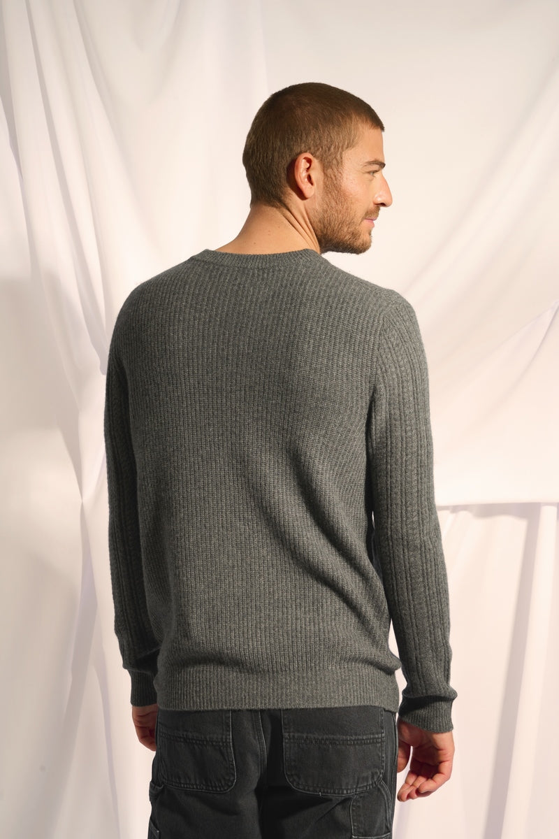 Jersey de Cuello Redondo 4 Hilos Lukka - Antracita Jaspeado