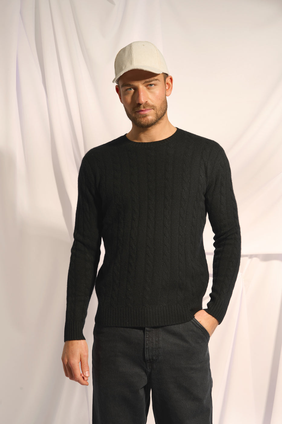 Jersey de cuello redondo 4 cabos - Darri - Negro
