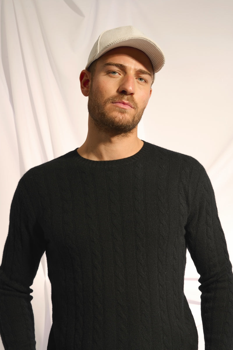 Jersey de cuello redondo 4 cabos - Darri - Negro