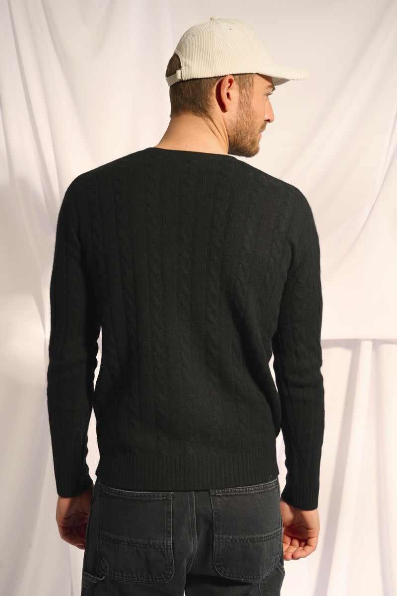 Jersey de cuello redondo 4 cabos - Darri - Negro