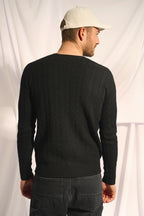 Jersey de cuello redondo 4 cabos - Darri - Negro