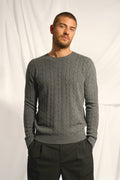 Pull Col Rond 4 Fils - Darri - Anthracite Chiné