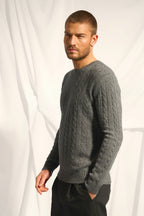 Pull Col Rond 4 Fils - Darri - Anthracite Chiné