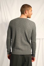 Pull Col Rond 4 Fils - Darri - Anthracite Chiné