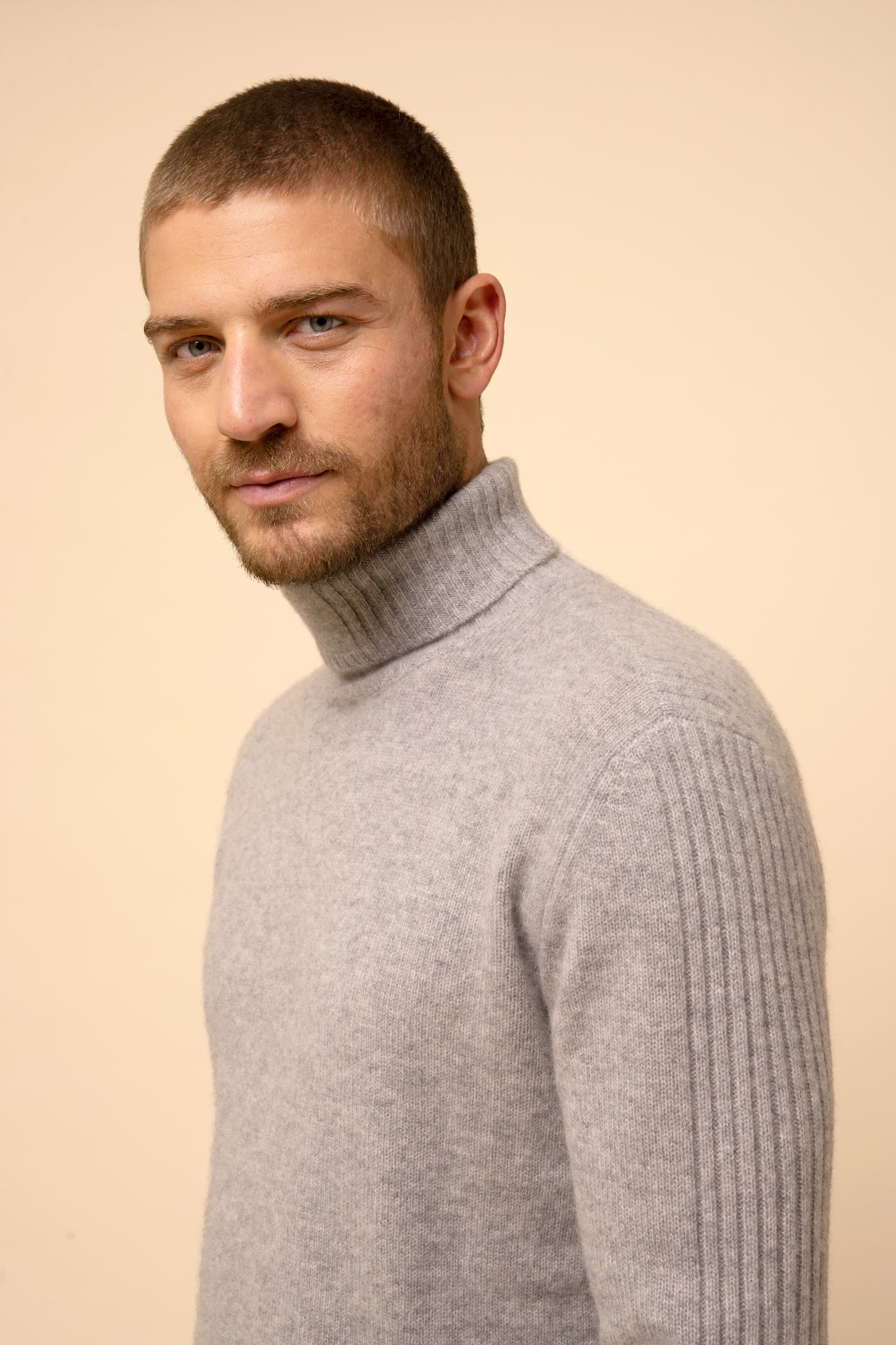 4-Ply Turtleneck Jumper - Noi - Cloud Marl
