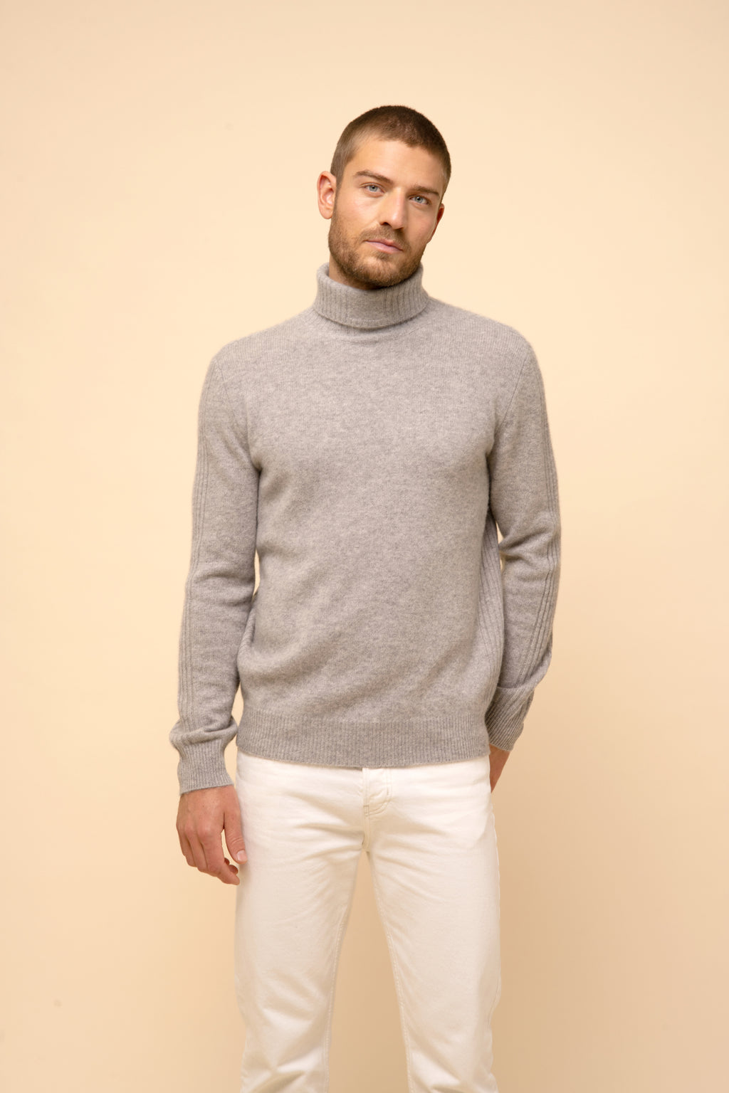 4-Ply Turtleneck Jumper - Noi - Cloud Marl