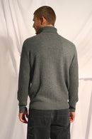 Jersey de cuello alto de 4 capas - Negro - Antracita jaspeado