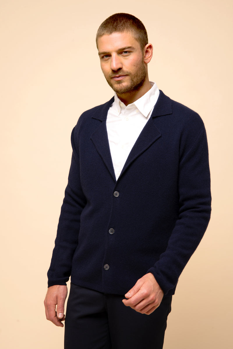 Veste Boutonnée Col Tailleur Alvar - Navy