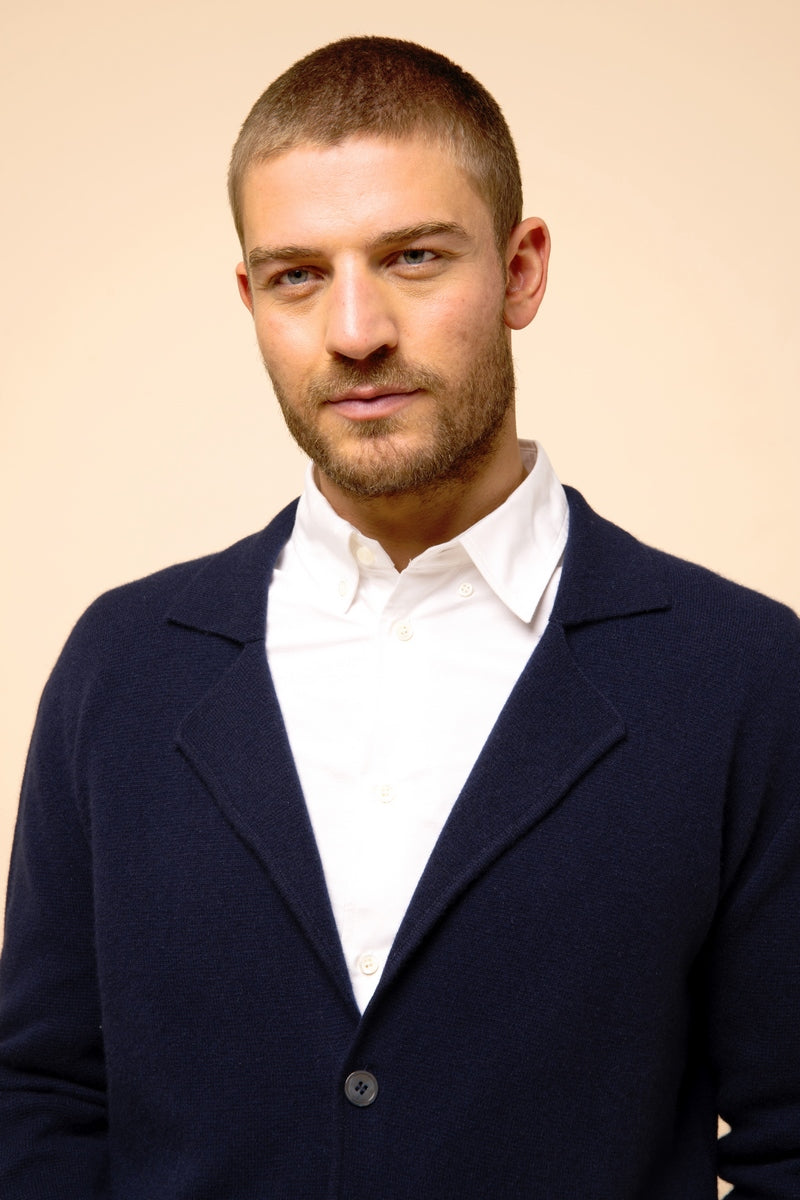 Veste Boutonnée Col Tailleur Alvar - Navy