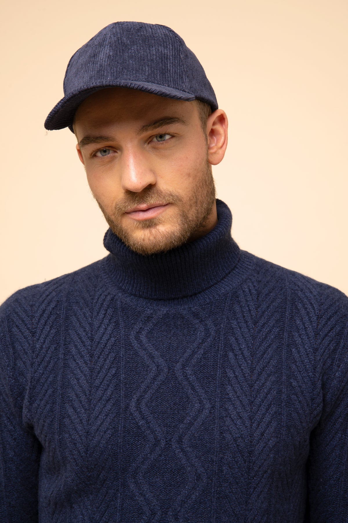 Just Cashmere - Dorje 6-Ply Roll Neck Jumper - 100% 6-Ply Cashmere - Midnight Blue Marl - Men