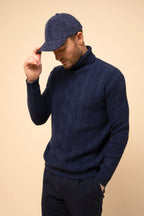Just Cashmere - Dorje 6-Ply Roll Neck Jumper - 100% 6-Ply Cashmere - Midnight Blue Marl - Men