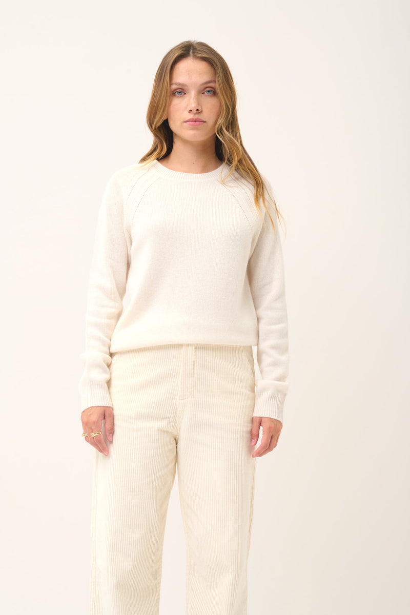 Sweater Cuello Redondo 4 Hilos - Arequipa - Marfil