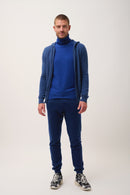 Gilet Zippé Capuche - Elliot - Océan Chiné