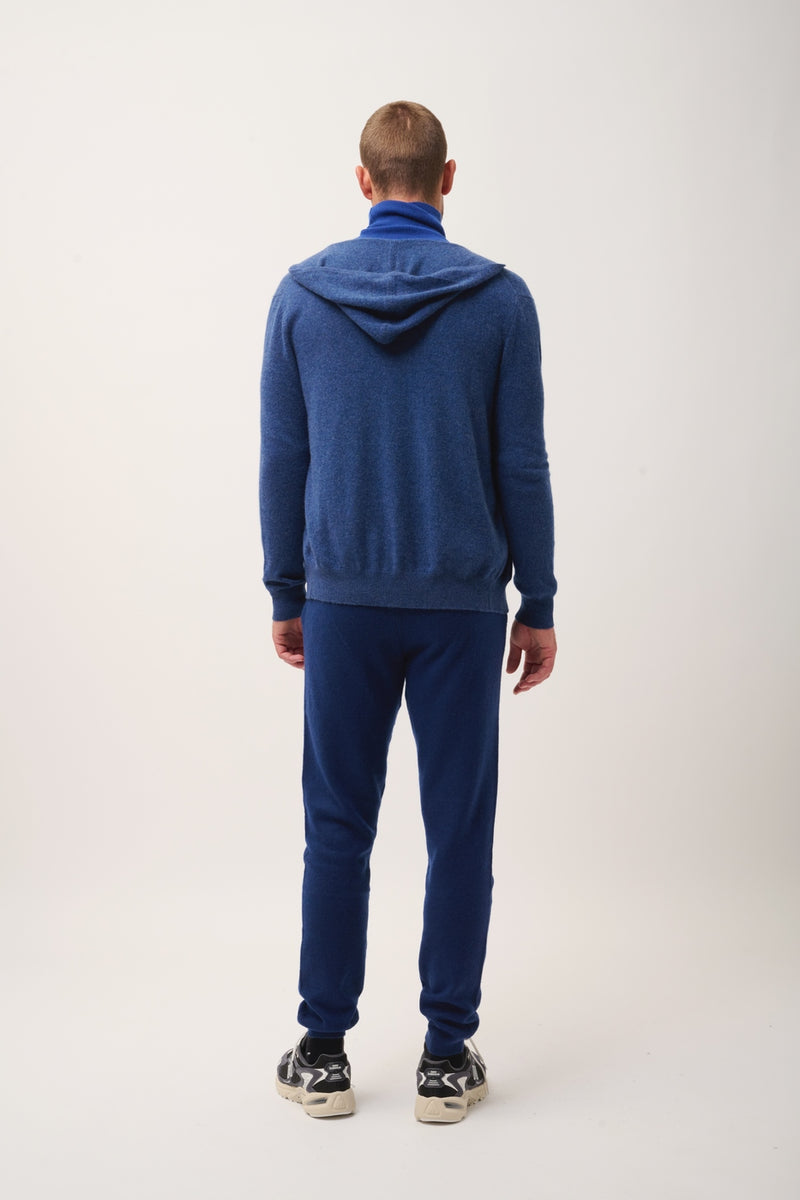 Gilet Zippé Capuche - Elliot - Océan Chiné