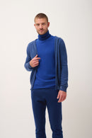 Gilet Zippé Capuche - Elliot - Océan Chiné