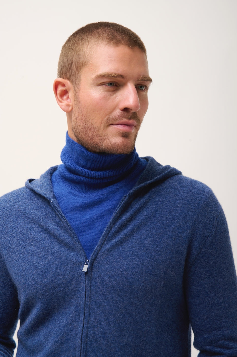 Chaqueta Con Cremallera Y Capucha - Elliot - Océano Jaspeado