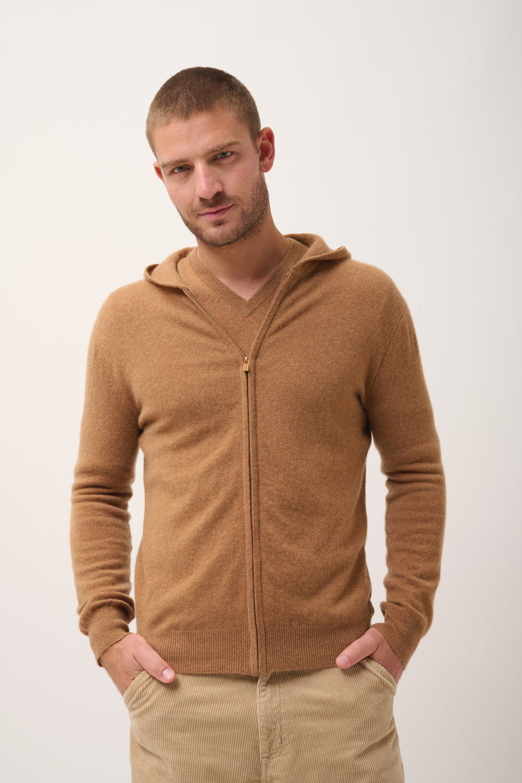Chaqueta Con Cremallera Y Capucha - Elliot - Avellana