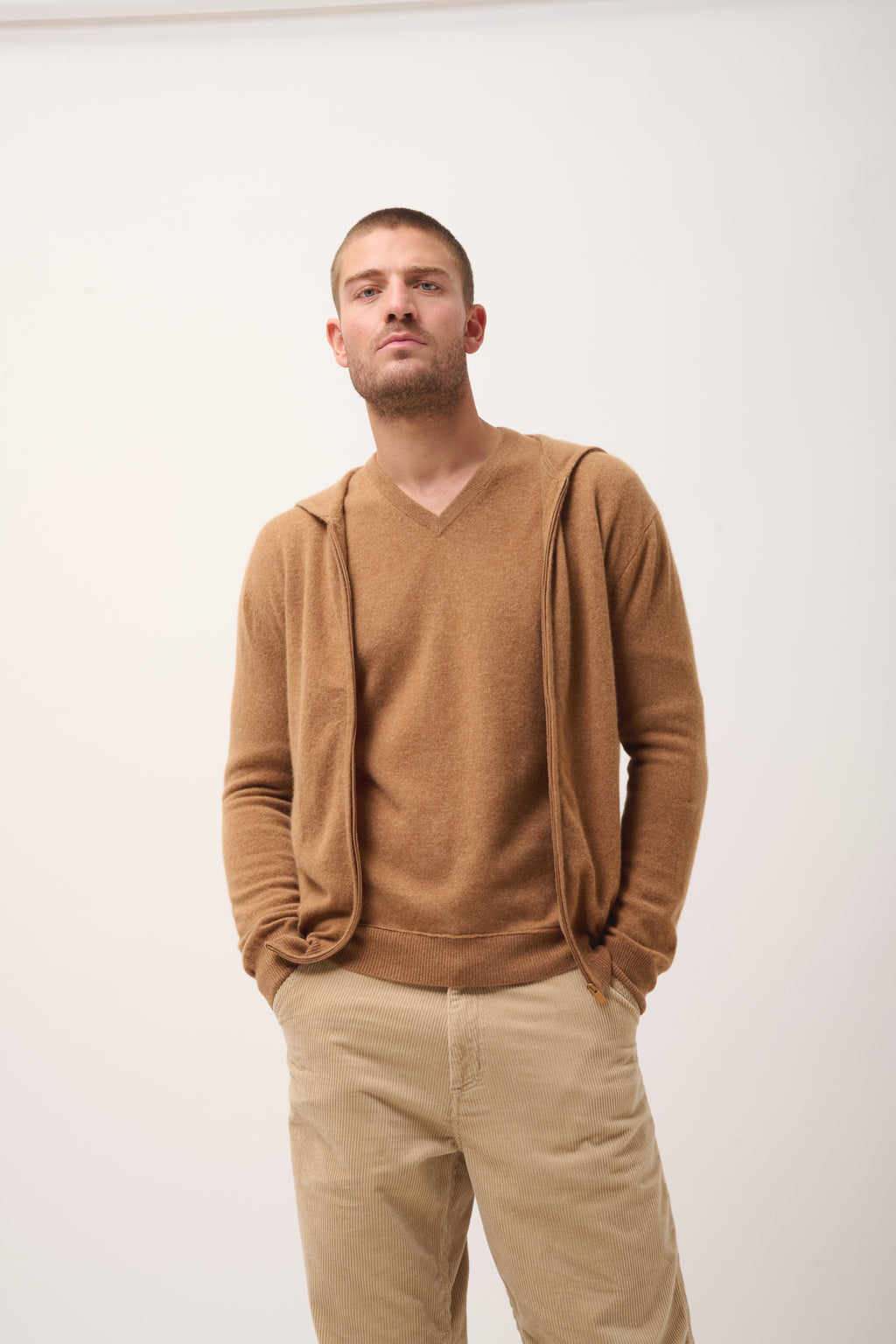 Chaqueta Con Cremallera Y Capucha - Elliot - Avellana