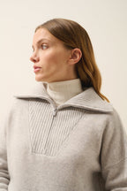Pull Camionneur 6 Fils Akar - 100% Cachemire 6 Fils - Glacier Chiné - Femme