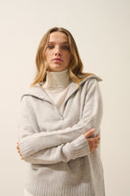 Pull Camionneur 6 Fils Akar - 100% Cachemire 6 Fils - Glacier Chiné - Femme