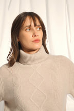 Pull Col Roulé 6 Fils - Dolma - Camel Clair Chiné
