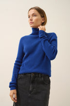 Pull Col Roulé Lanais - 100% Cachemire 2 Fils - Outremer - Femme