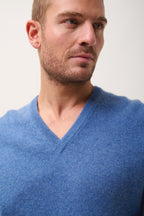 Jersey Cuello de Pico 4 Cabos - Nathan - Azul Denim