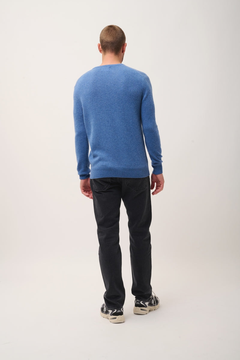 Jersey Cuello de Pico 4 Cabos - Nathan - Azul Denim