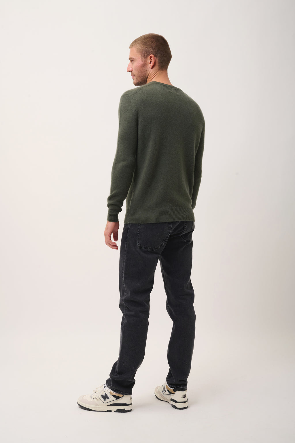 Pull Col V 4 Fils - Nathan  - Kaki