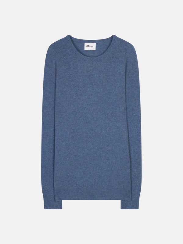 Just Cashmere - Jersey de Cuello Redondo 4 Hilos - Gabin - Azul Denim