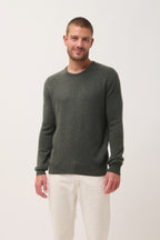 Pull Col Rond 4 Fils - Gabin - Kaki Chiné