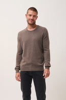 Pull Col Rond 4 Fils Gabin - 100% Cachemire 4 Fils - Taupe Chiné - Homme