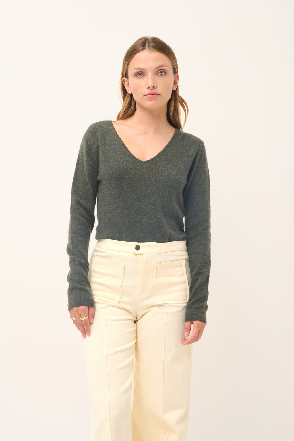 Jersey Cuello Pico - Joan - Caqui Vigoré