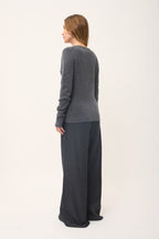 Pull Col V 4 Fils - Abby - Anthracite Chiné