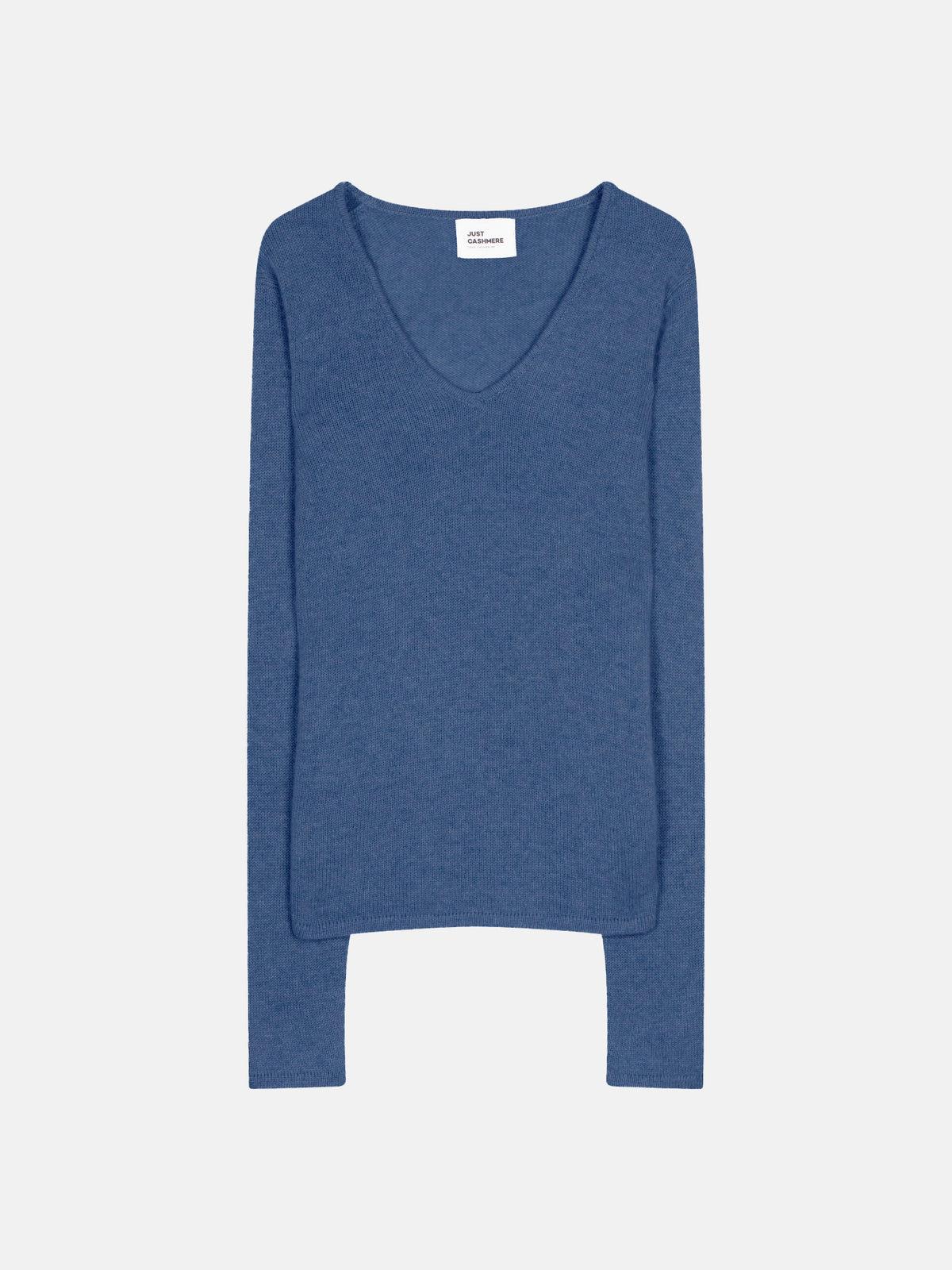Pull Col V 4 Fils - Abby - Bleu Denim