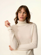 Jersey de cuello alto Ava - Marfil - Mujer