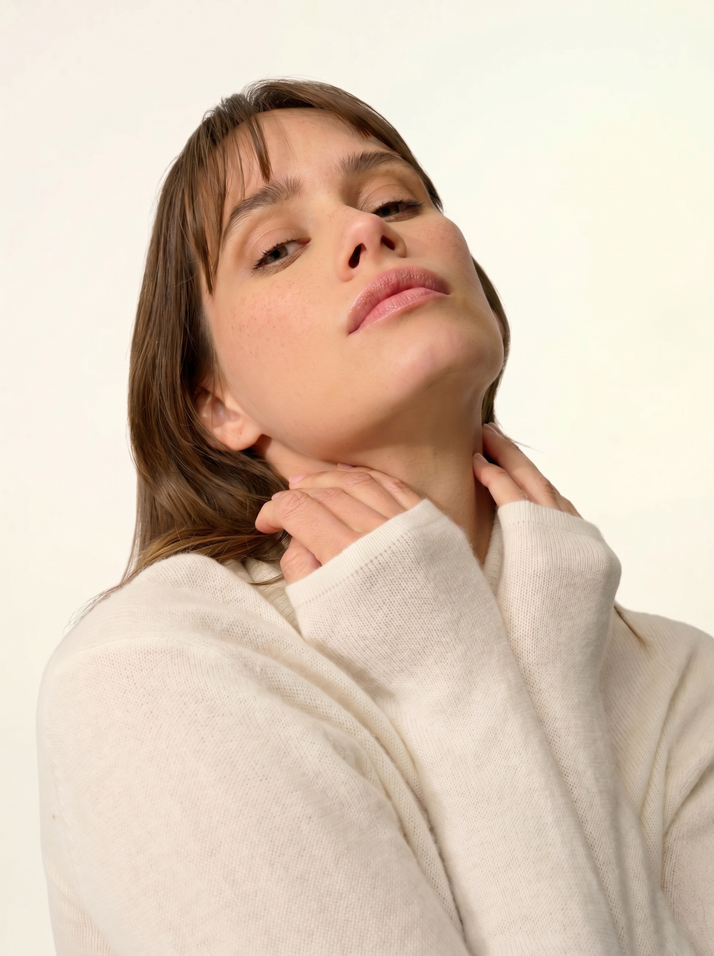 Jersey de cuello alto Ava - Marfil - Mujer