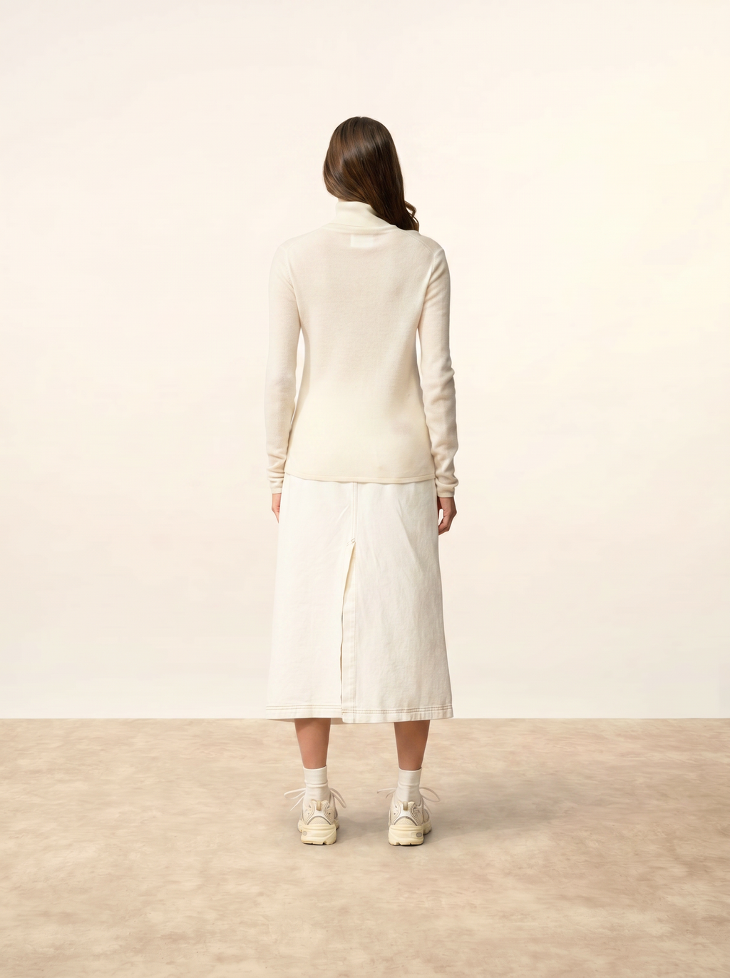 Jersey de cuello alto Ava - Marfil - Mujer