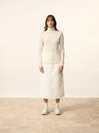 Jersey de cuello alto Ava - Marfil - Mujer