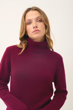 Jersey de Cuello Vuelto de 4 Cabos June - 100% Cachemira de 4 Cabos - Burdeos - Mujer