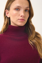 Jersey de Cuello Vuelto de 4 Cabos June - 100% Cachemira de 4 Cabos - Burdeos - Mujer