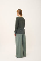 Cardigan Col V - Norma - Kaki Chiné